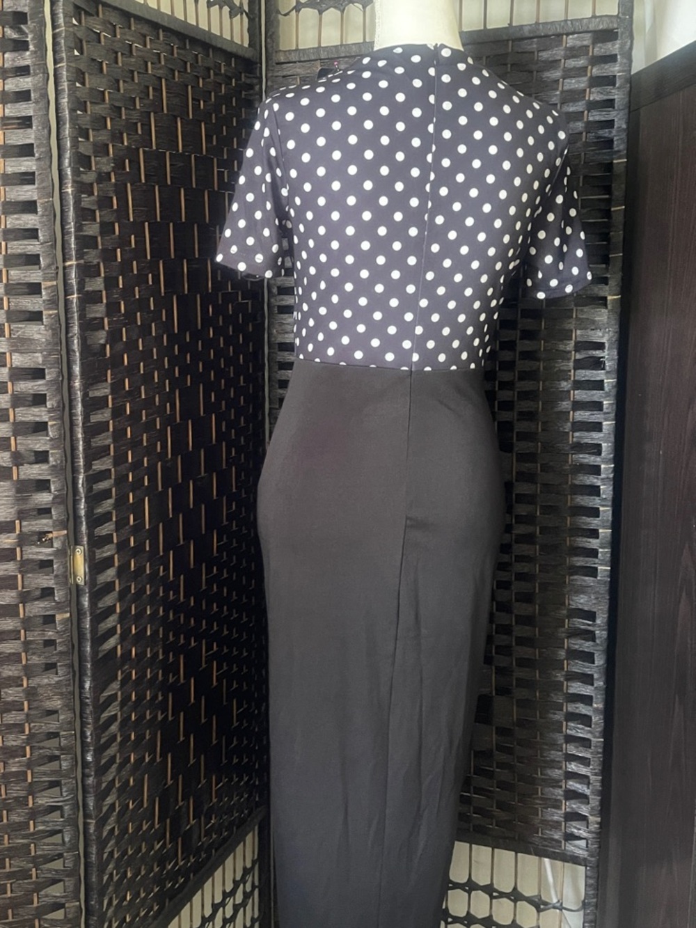 Classic Black Polka Dot Wrap Dress - Picture 4 of 5